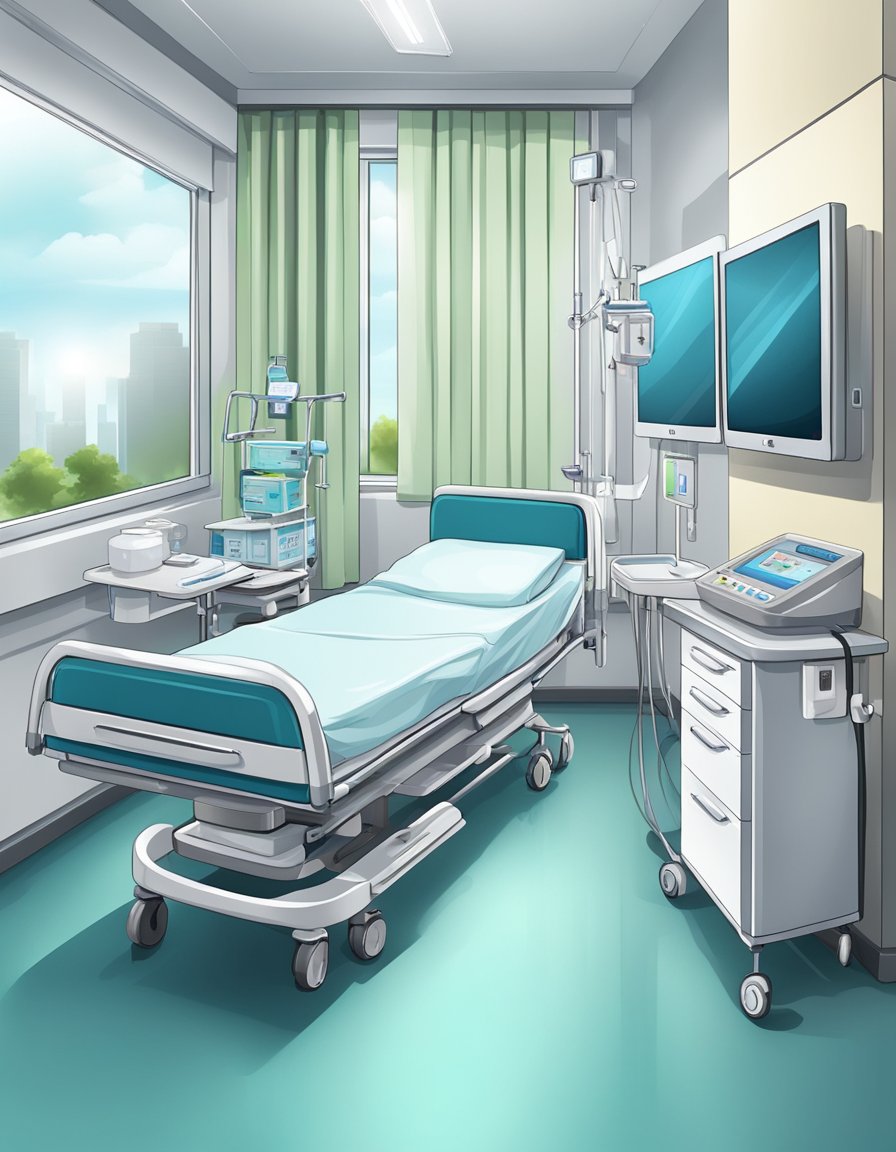 Digital art of a hospital room