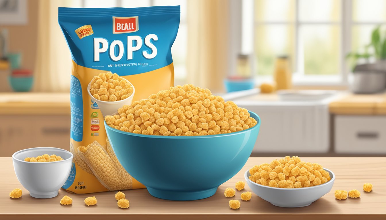 A bowl of All Bran and a bowl of Corn Pops side by side, with a measuring tape and a nutrition label in the background