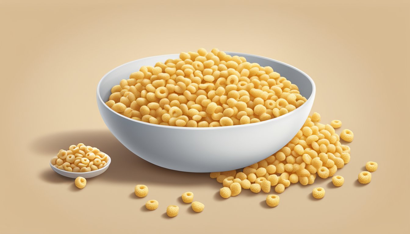 A bowl of Cheerios and a bowl of Corn Pops sit side by side, surrounded by whole grains and fiber-rich foods