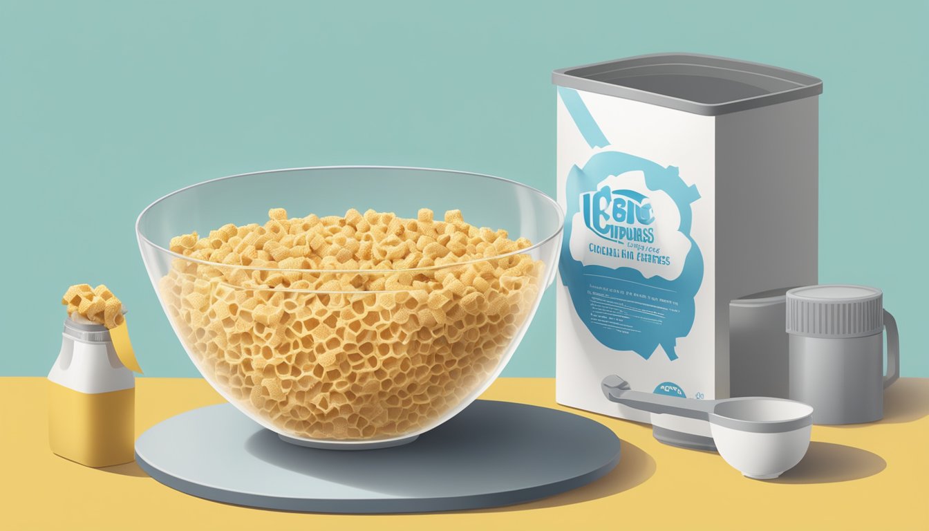 A bowl of Honeycomb cereal and a bowl of Rice Krispies cereal side by side, with a measuring tape wrapped around each to symbolize comparison and health