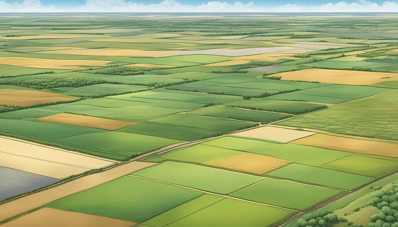 A vast expanse of agricultural land in Winkler County, Texas, with rolling plains and fields stretching to the horizon