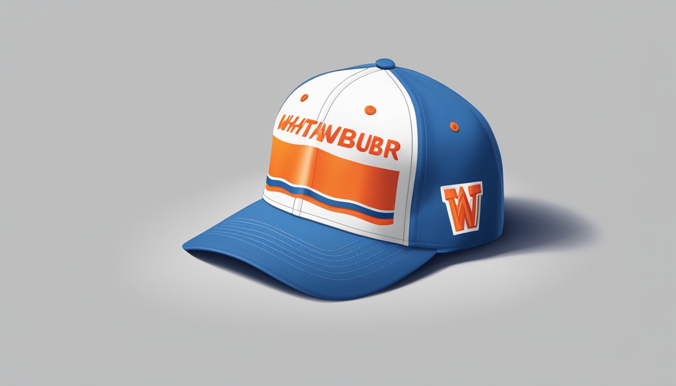 A red and white Whataburger cap with the iconic logo, set against a simple background