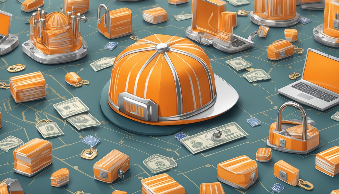 A WhatABurger cap surrounded by locks and shields, symbolizing consumer privacy and data protection