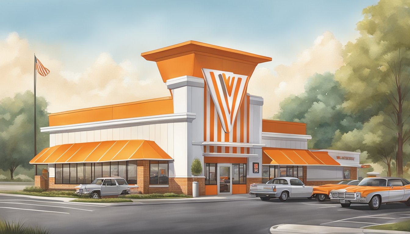 A bustling Whataburger restaurant in Mauldin, SC, with a drive-thru, outdoor seating, and the iconic orange and white striped building