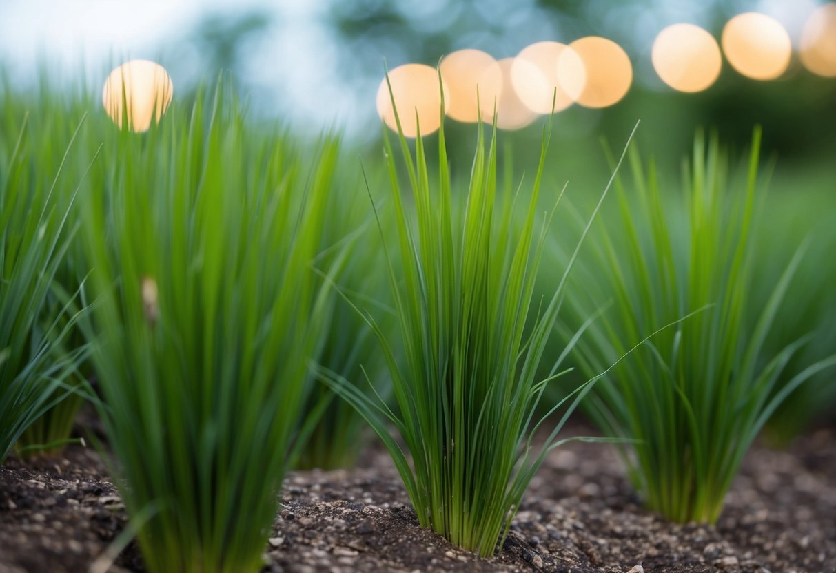 Mondo grass propagation: division of mature clumps, cutting of rhizomes, or planting of seedlings in well-draining soil