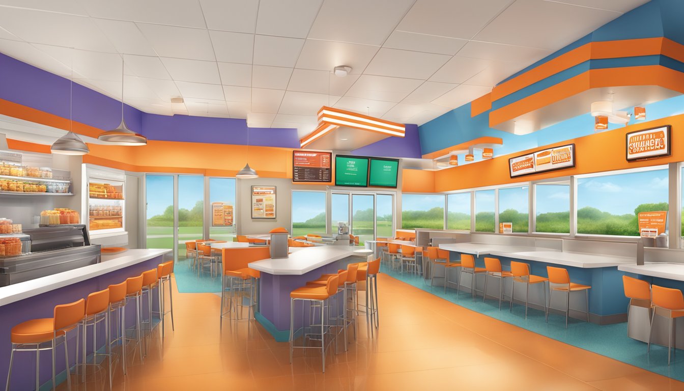 A colorful Whataburger restaurant with a variety of customizable menu options and a focus on nutrition