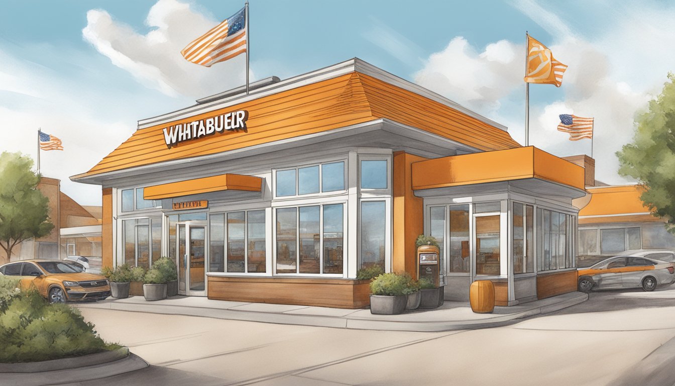 A bustling Whataburger in Wichita Falls with a focus on sustainable practices and community involvement