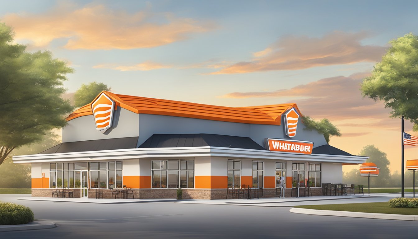 The Whataburger in Boiling Springs, SC, is easily accessible from the street with a large parking lot and a bright, inviting exterior