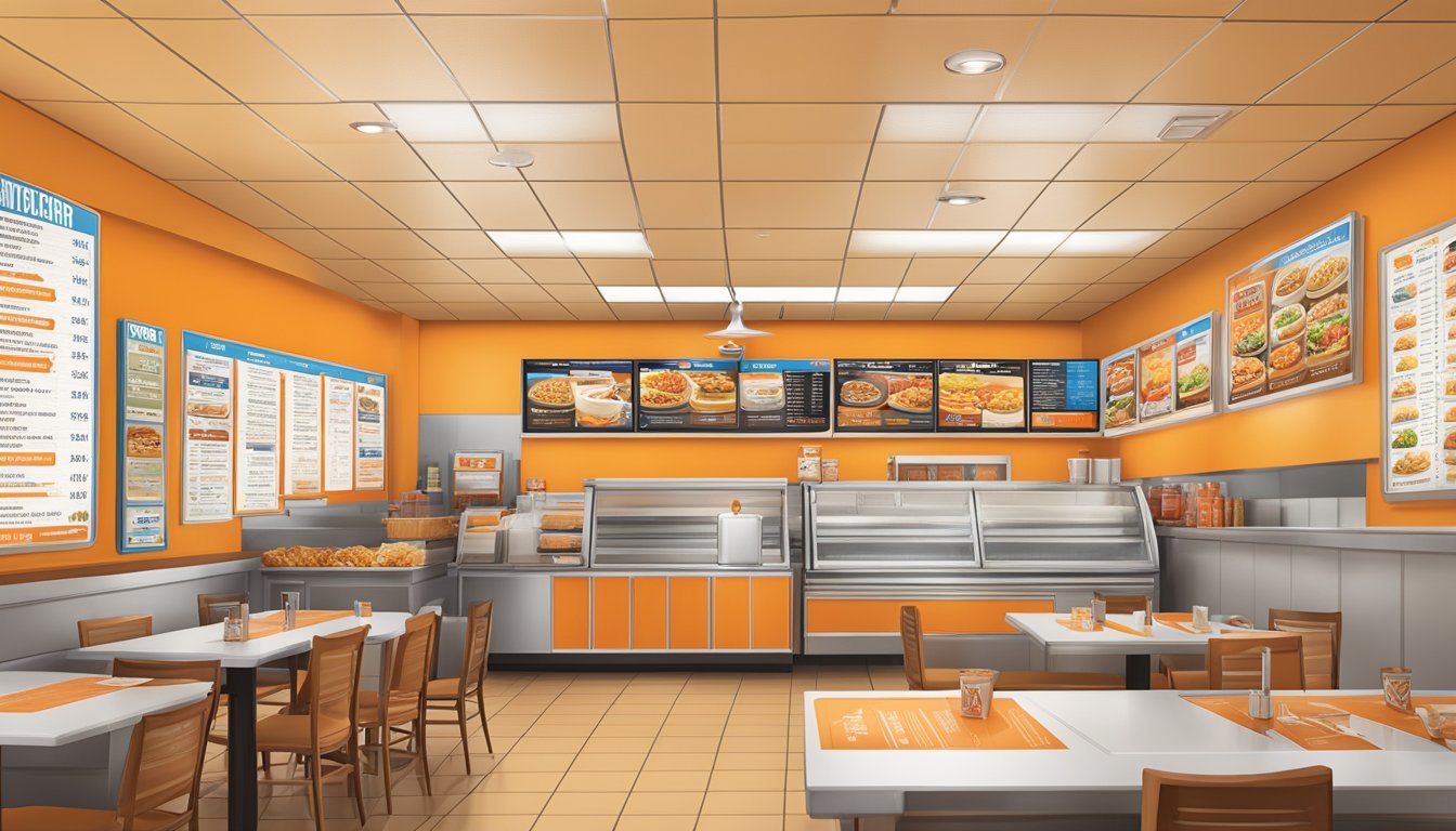 A Whataburger restaurant in Las Cruces, with a menu board displaying nutritional information