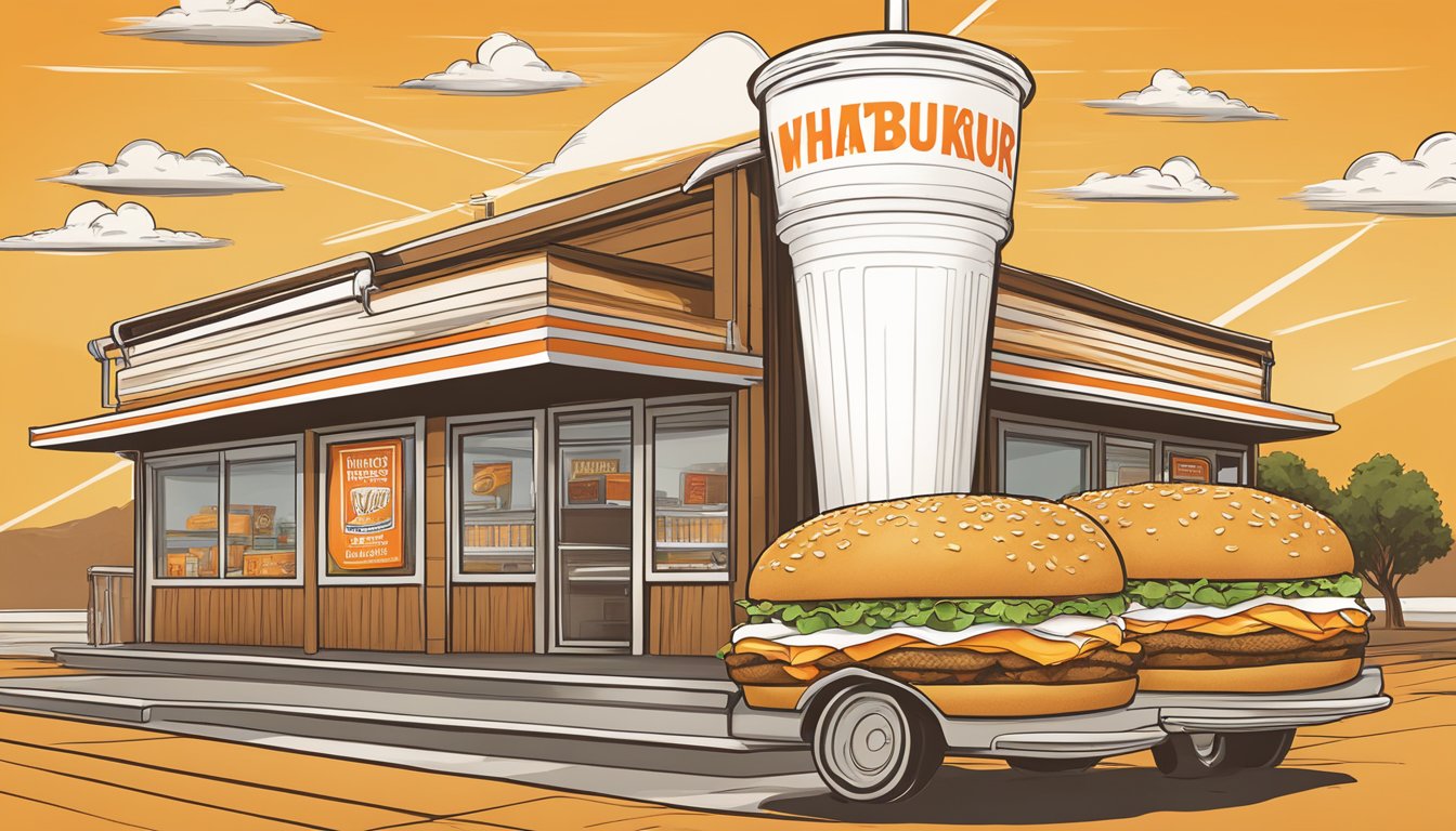 A classic WhatABurger menu with highlighted items on display