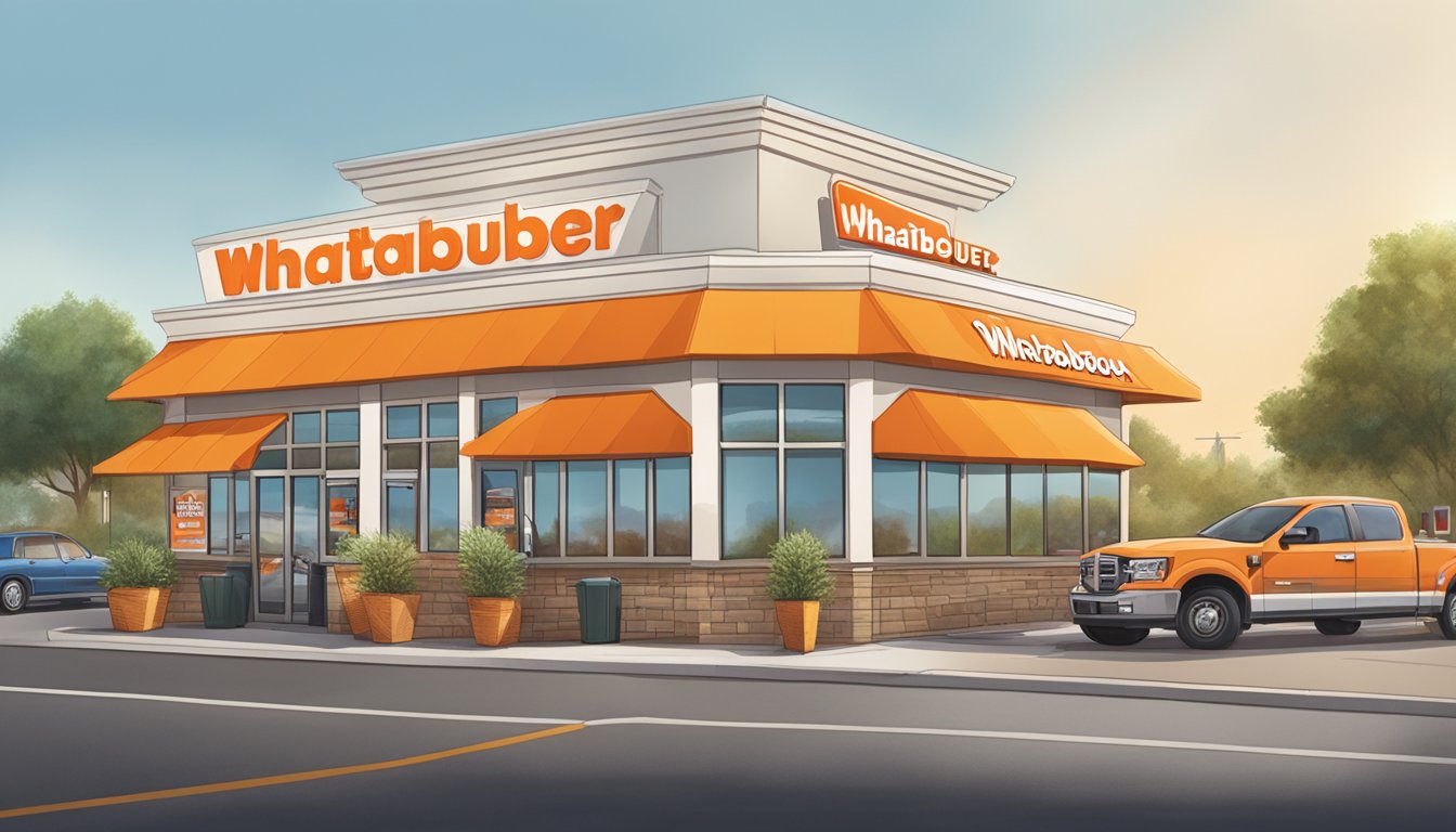 A bustling Whataburger restaurant with outdoor seating and drive-thru service