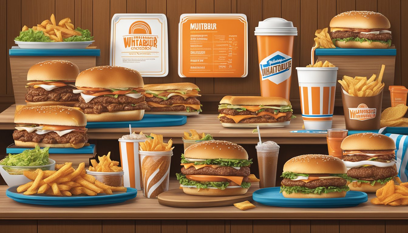 A mouthwatering Whataburger Concord displayed on a menu board with other highlighted items