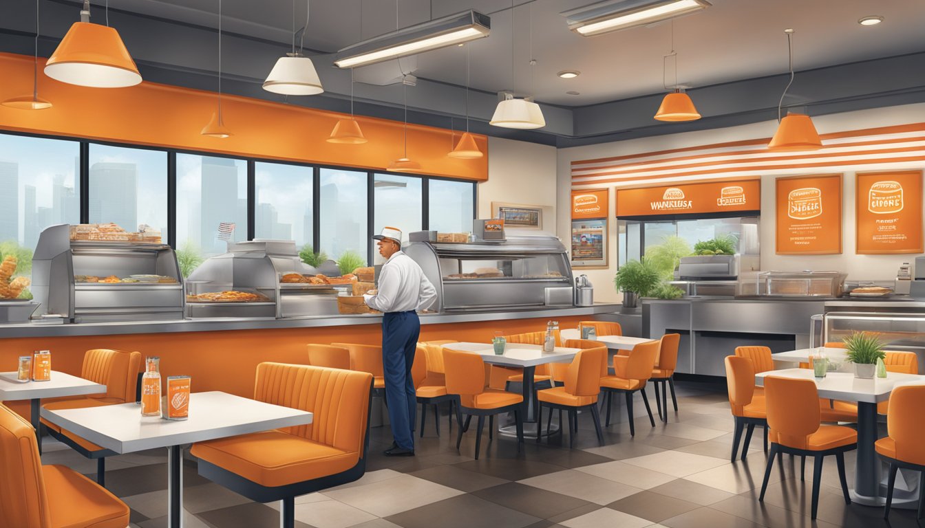 The Whataburger CEO oversees a bustling restaurant, where staff work efficiently and new ideas are implemented seamlessly