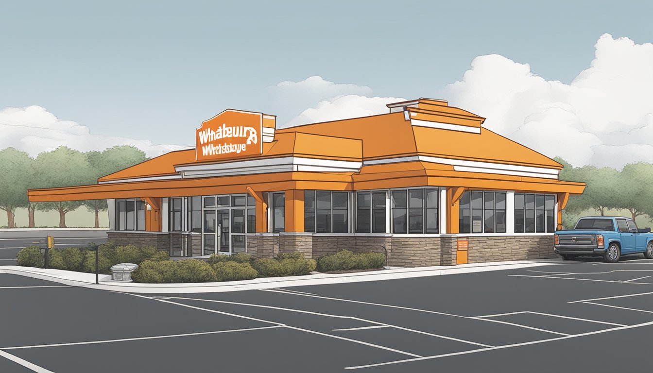 A Whataburger restaurant in Springfield, TN, with a drive-thru, parking lot, and outdoor seating area