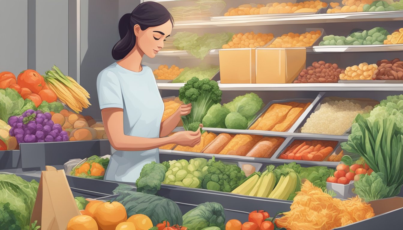 A person discarding processed foods and stocking up on fresh produce for their keto diet