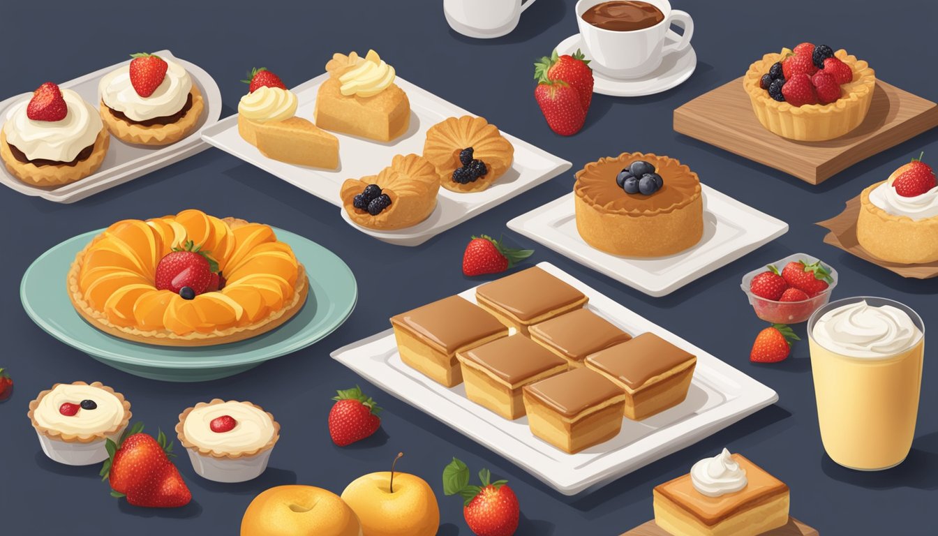 A table with packaged fruit pies and cream-filled snack cakes, surrounded by homemade alternatives like fresh fruit and handcrafted pastries