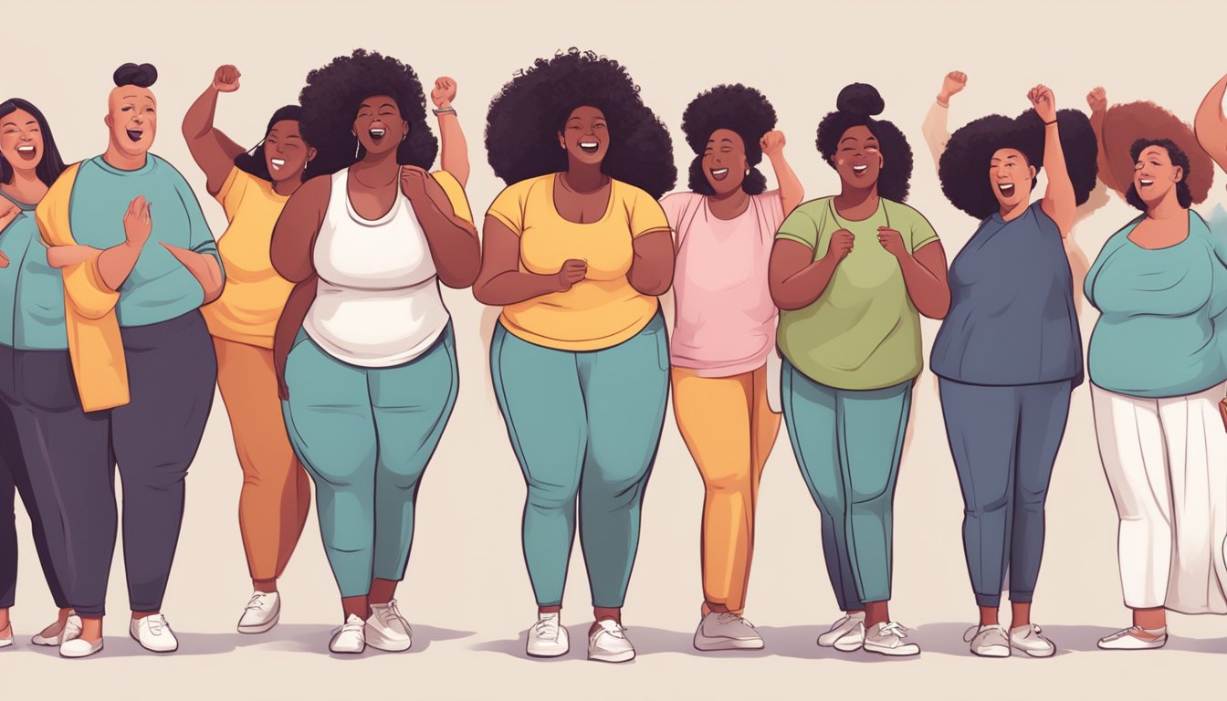 A group of diverse individuals react to their transformed bodies after receiving weight loss injections