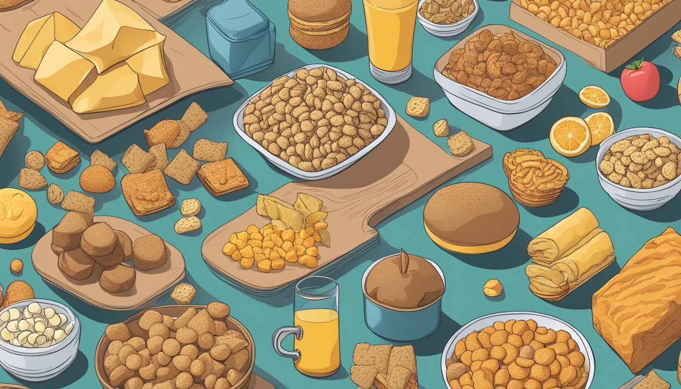 A person surrounded by various snacks, contemplating their dietary needs before reaching for one