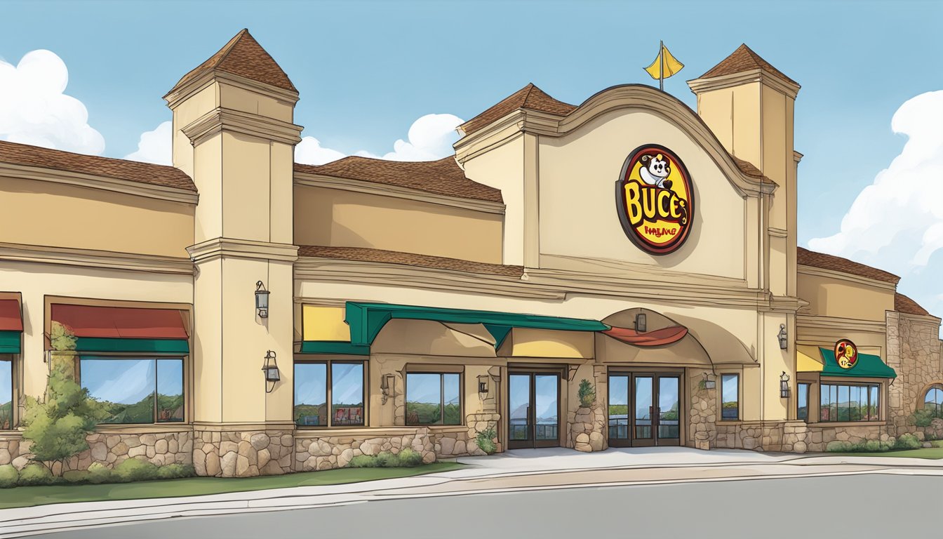 The Buc-ee's locations feature massive, uniquely designed buildings with eye-catching architectural elements, such as oversized beaver statues and elaborate signage