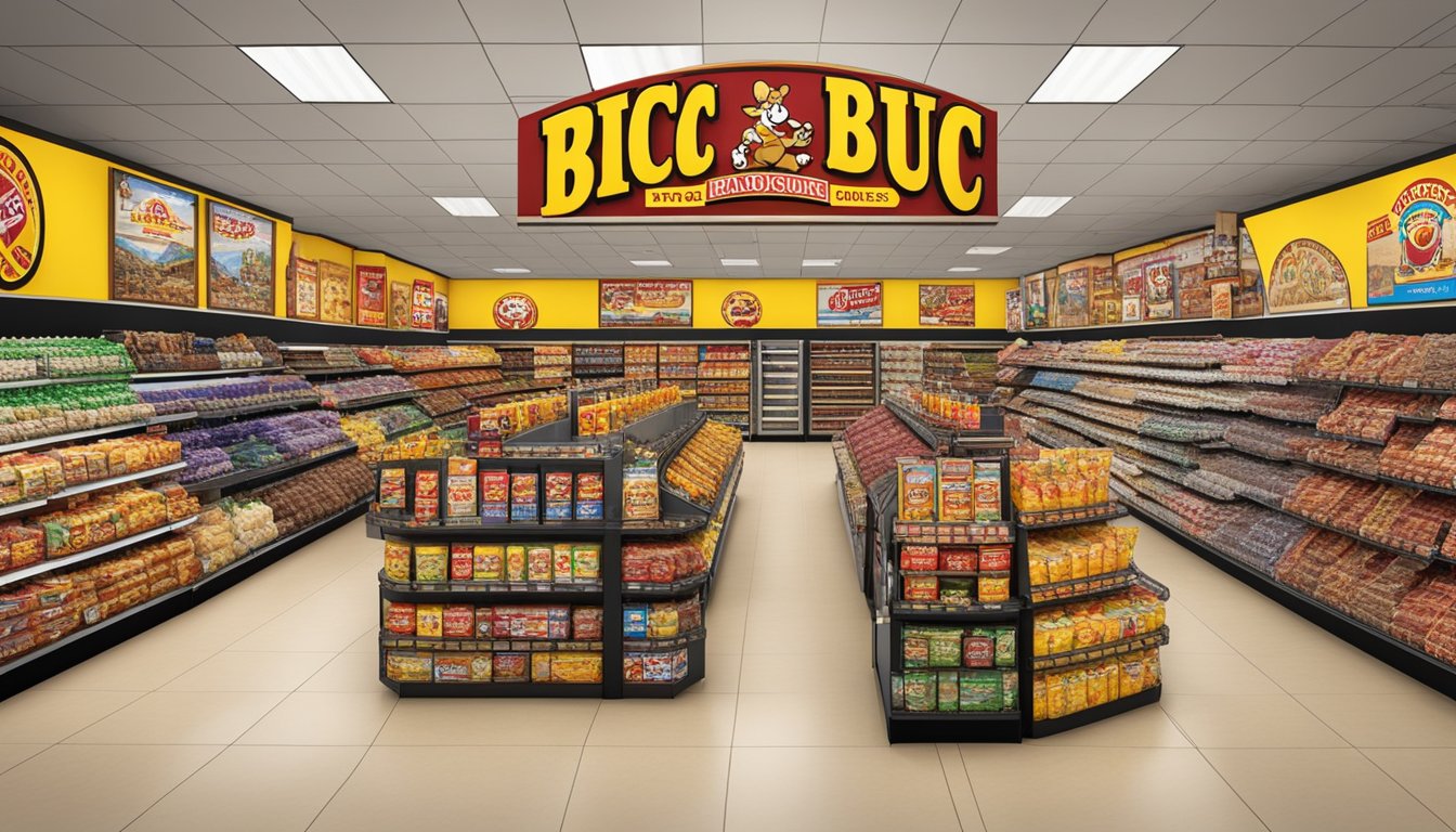 Eight Buc-ee's stores in Madisonville, Texas, display a wide variety of jerky products, showcasing an extensive selection for customers to choose from