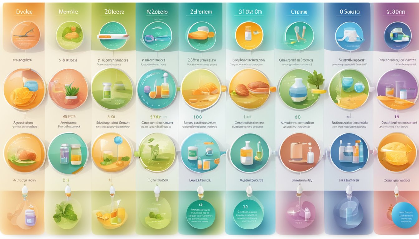 A colorful timeline of medical advancements and lifestyle changes, symbolizing the evolution of Ozempic from a diabetes treatment to a popular weight loss solution