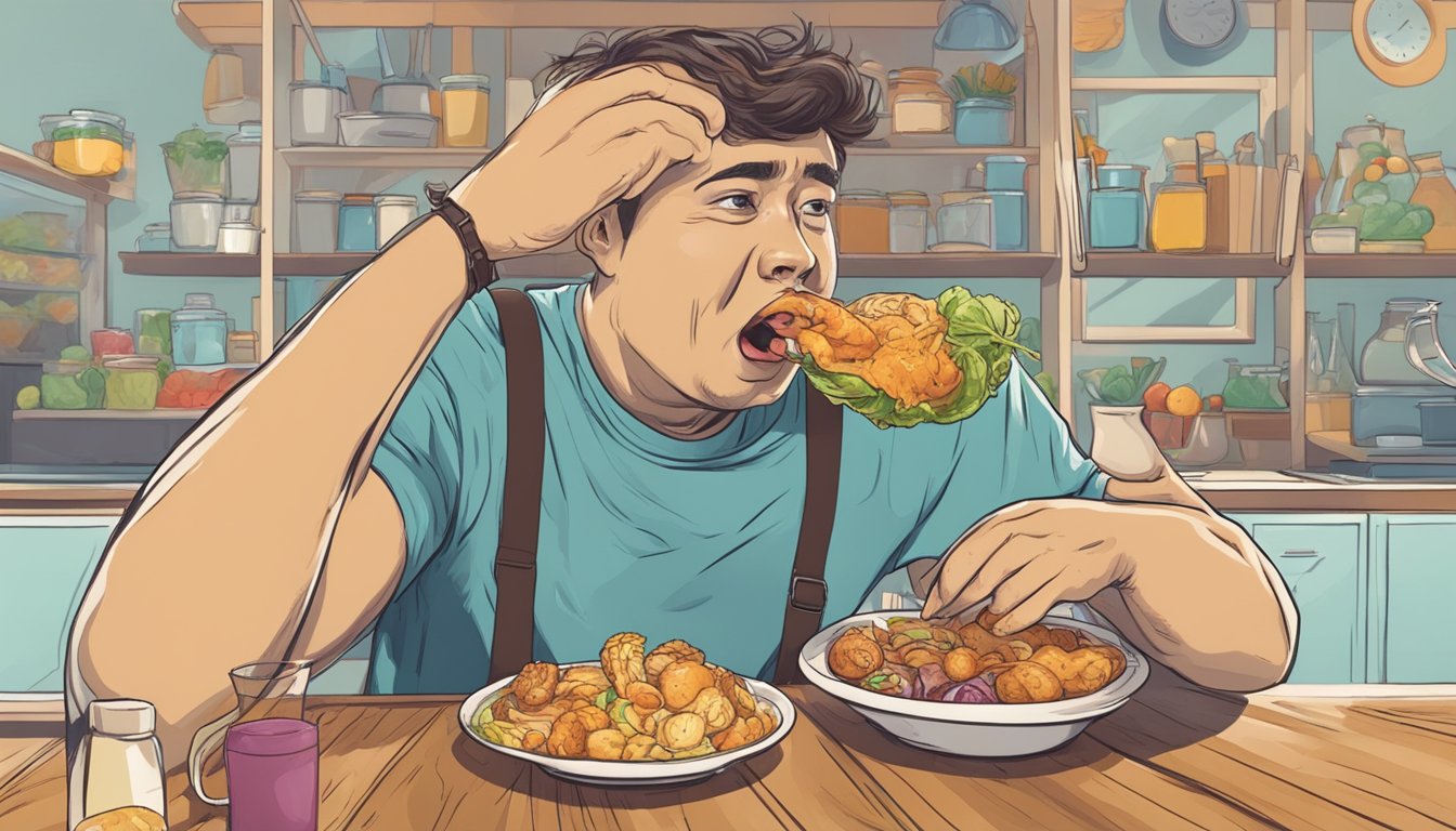 A person tasting food with a distorted facial expression after taking Qsymia