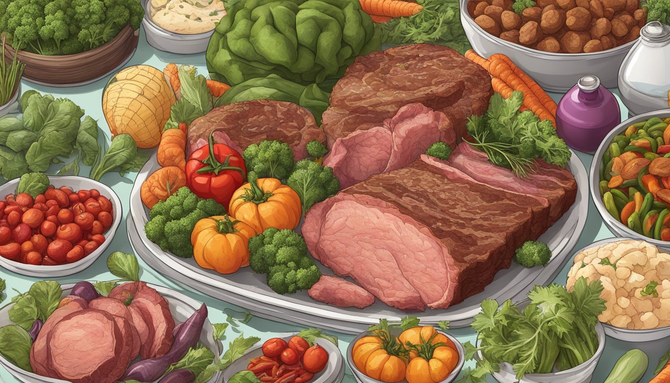 A carnivorous feast of organ meats surrounded by blood sugar-friendly vegetables and herbs