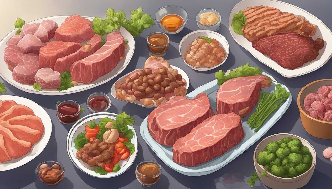 A carnivorous feast of organ meats, including heart, liver, and kidneys, radiating energy and vitality