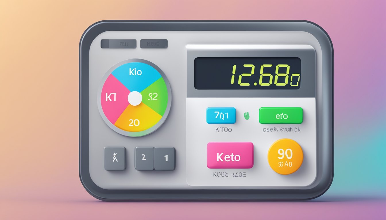 A calculator with keto diet macro settings displayed on a digital screen