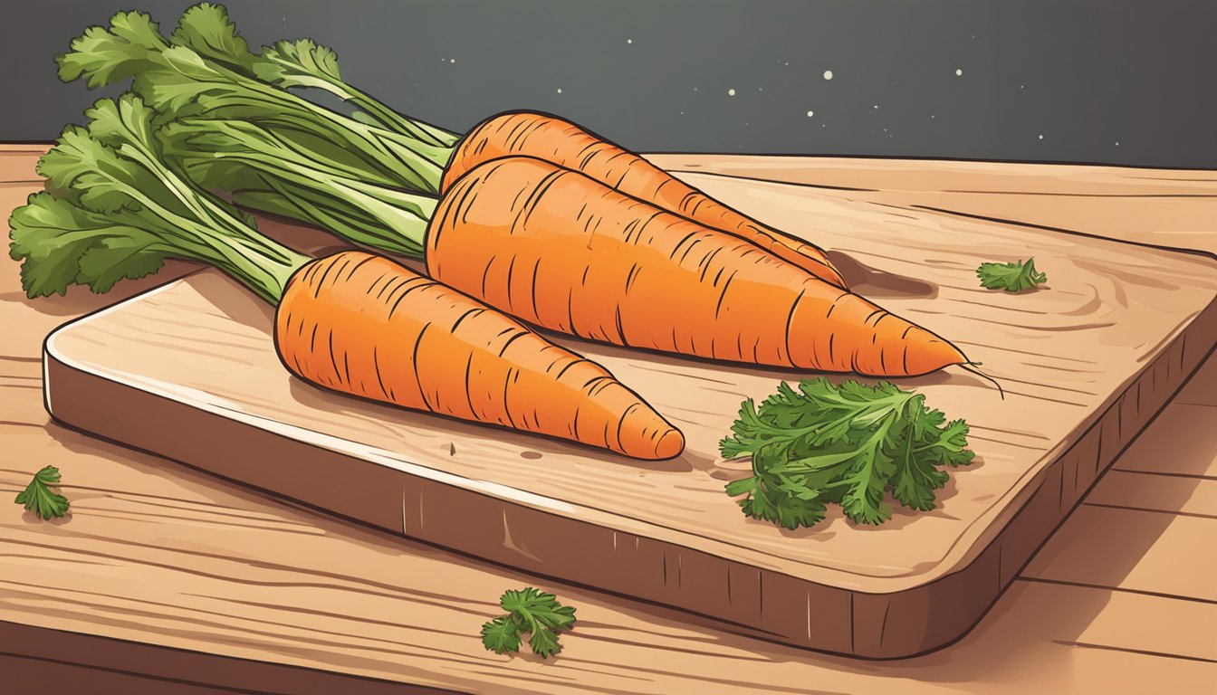 Fresh carrots being washed and sliced on a cutting board for a keto diet