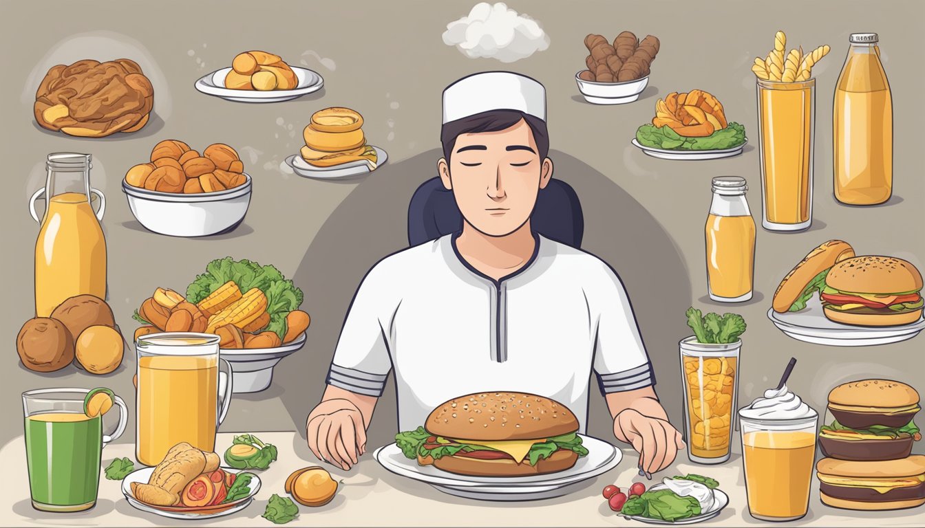 A person with epilepsy avoiding high-fat foods