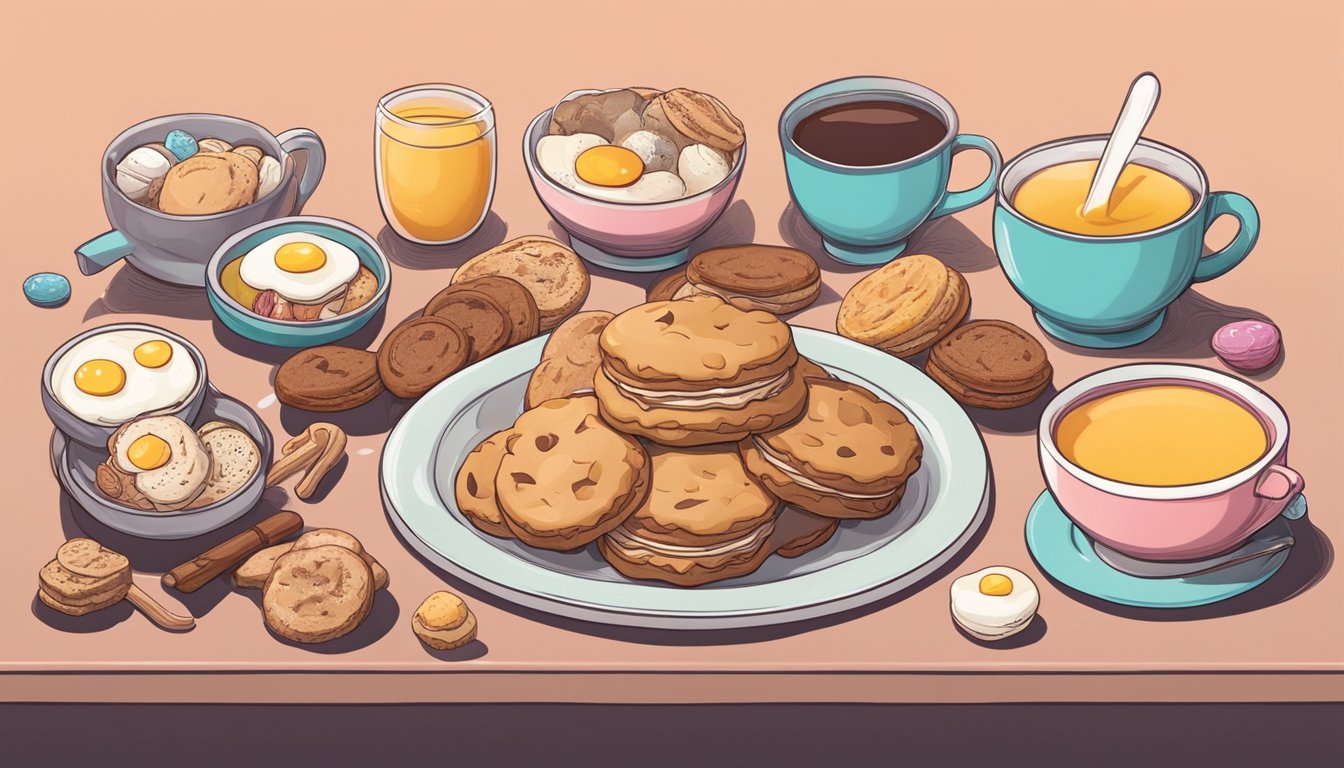 A plate of animal-shaped cookies surrounded by ingredients like meat, eggs, and bone broth, with a modern twist on traditional treats