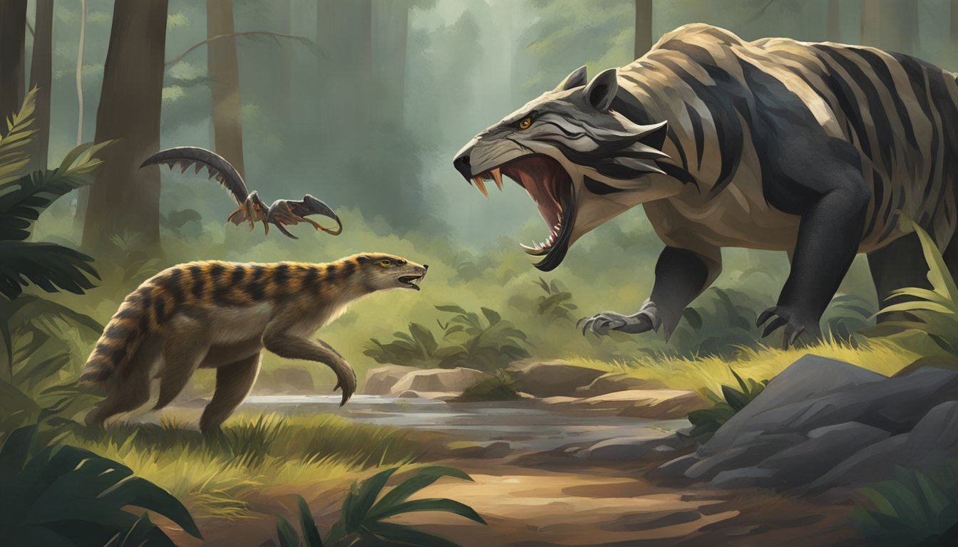 A carnivore's meal frequency: a large, freshly caught prey being devoured by a hungry predator in the wild