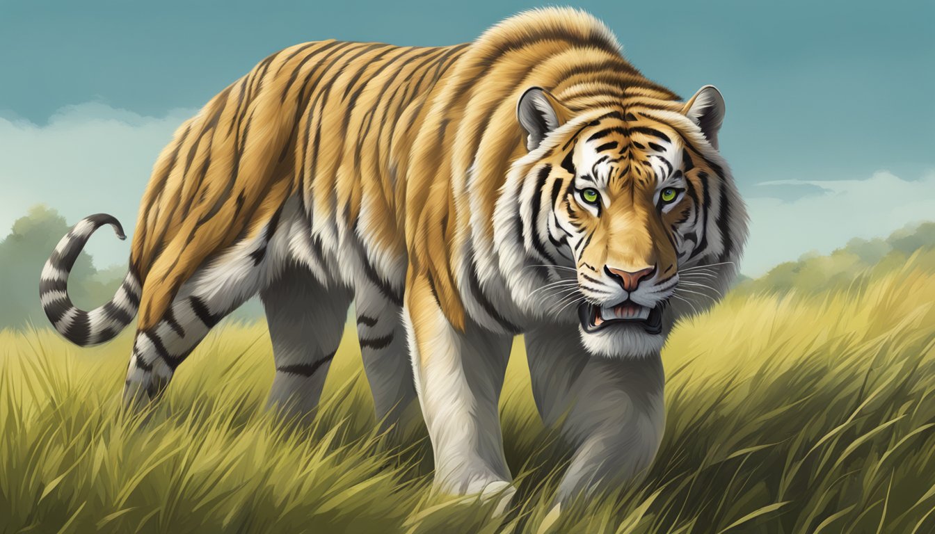 A carnivore animal with strong, healthy nails standing on a grassy plain