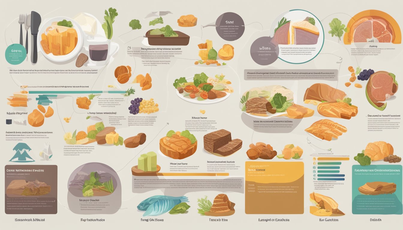 A graphic showing a carnivore diet with images of the top 10 leading causes of death in the United States through the ages