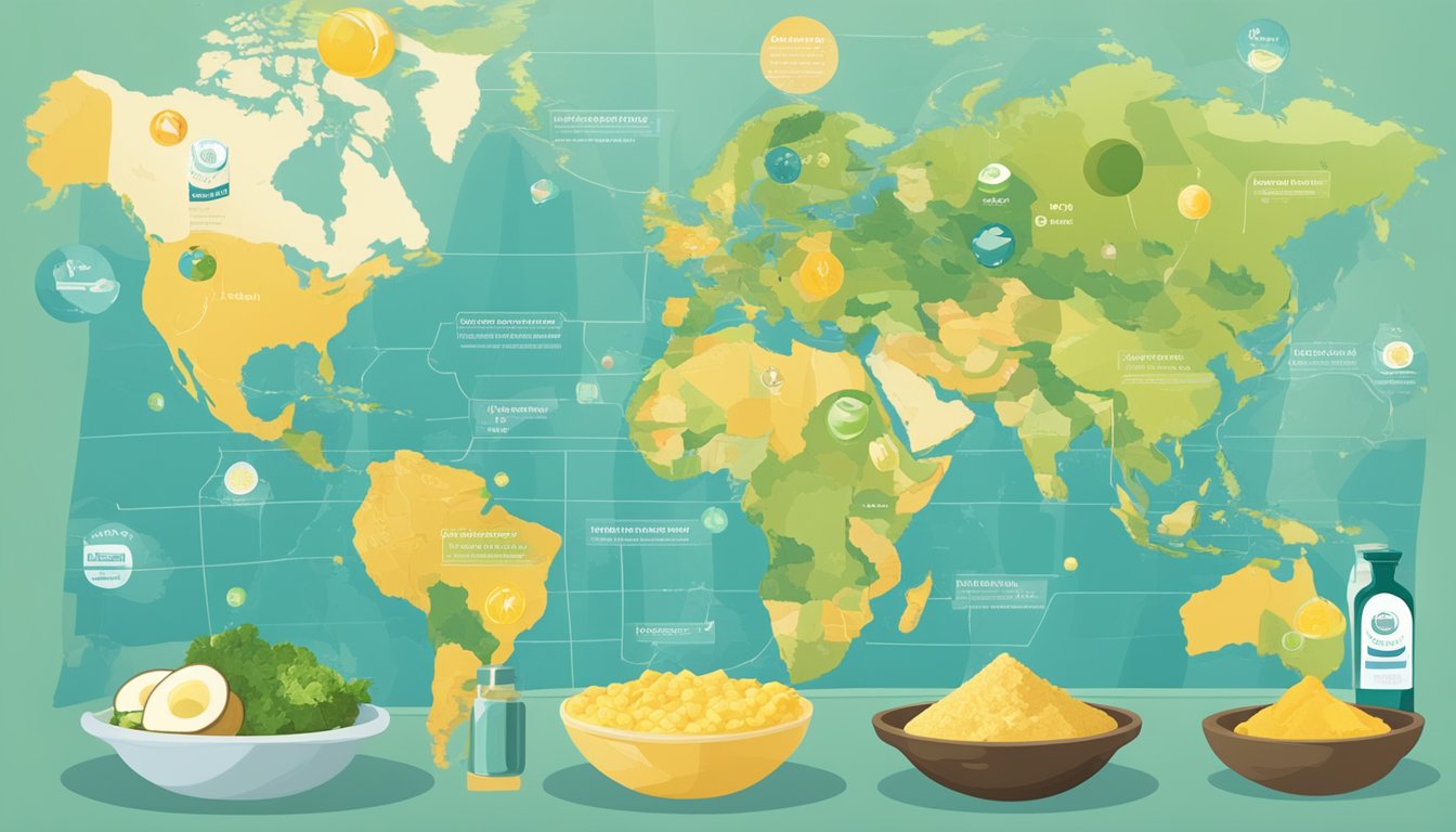 A table with various fats and oils labeled, with a world map in the background and the World Health Organization logo displayed prominently