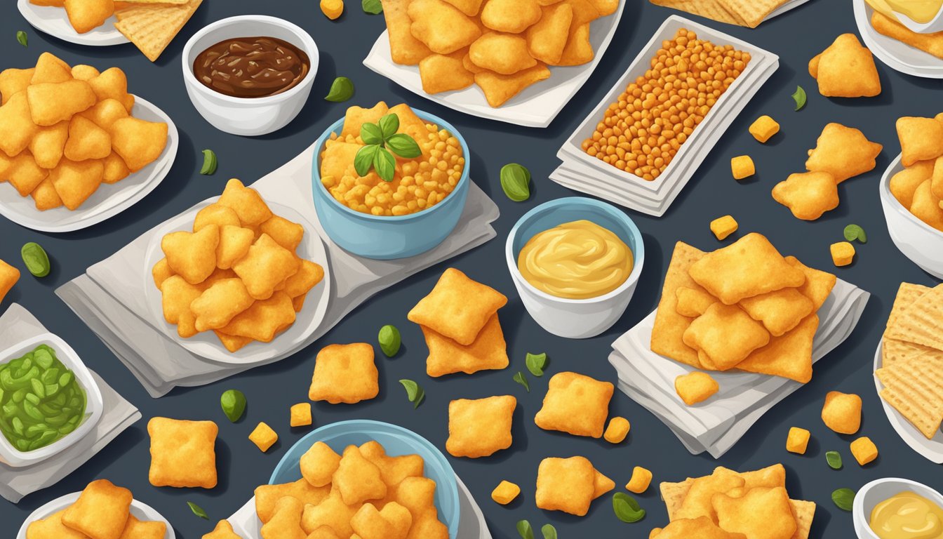 A pile of Zesty Nacho Cheese Puffs surrounded by other snacks, ranked by spiciness