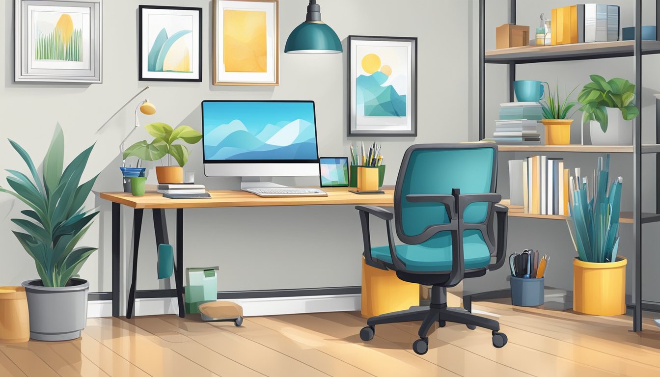 A bright, organized workspace with neatly arranged supplies and equipment, creating a clean and inviting environment for employees to work in