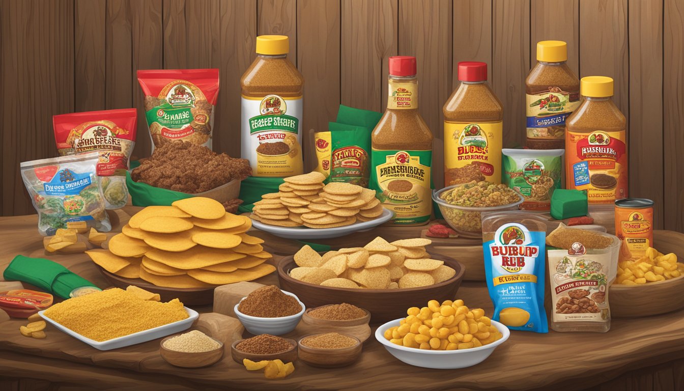 A festive display of Buc-ee's Texas Roundup Rub and various other items arranged for regifting