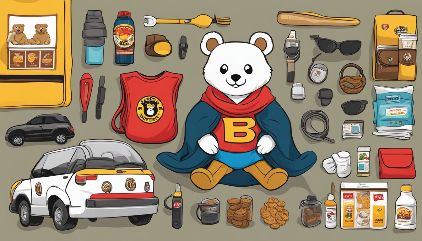 A cozy fleece blanket with the Buc-ee's logo surrounded by 11 essential items for a new driver's kit