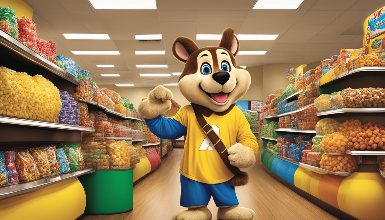 A colorful, larger-than-life Buc-ee's mascot welcomes kids to a whimsical world of oversized snacks, playful animal characters, and larger-than-life props for fun photo opportunities