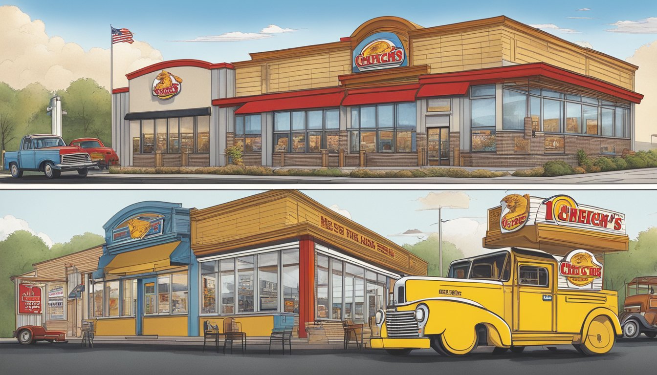 A timeline of Church's Texas Chicken's history, featuring 10 milestone innovations in menu offerings