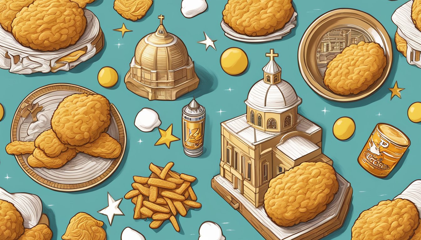 A golden buttermilk biscuit surrounded by five innovative symbols representing Church's Texas Chicken