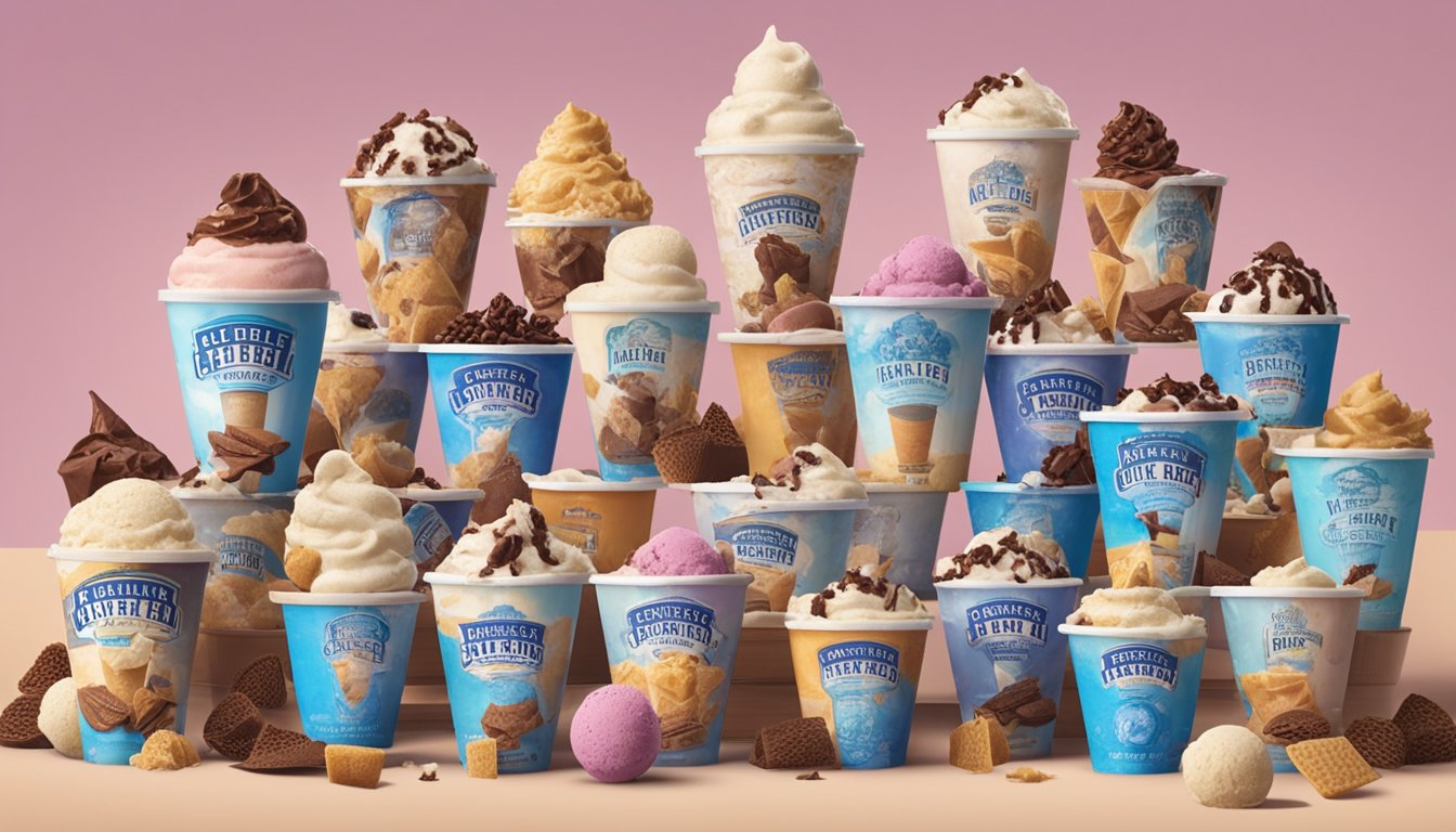 A group of 14 different celebrities enjoying Blue Bell ice cream in various settings and poses