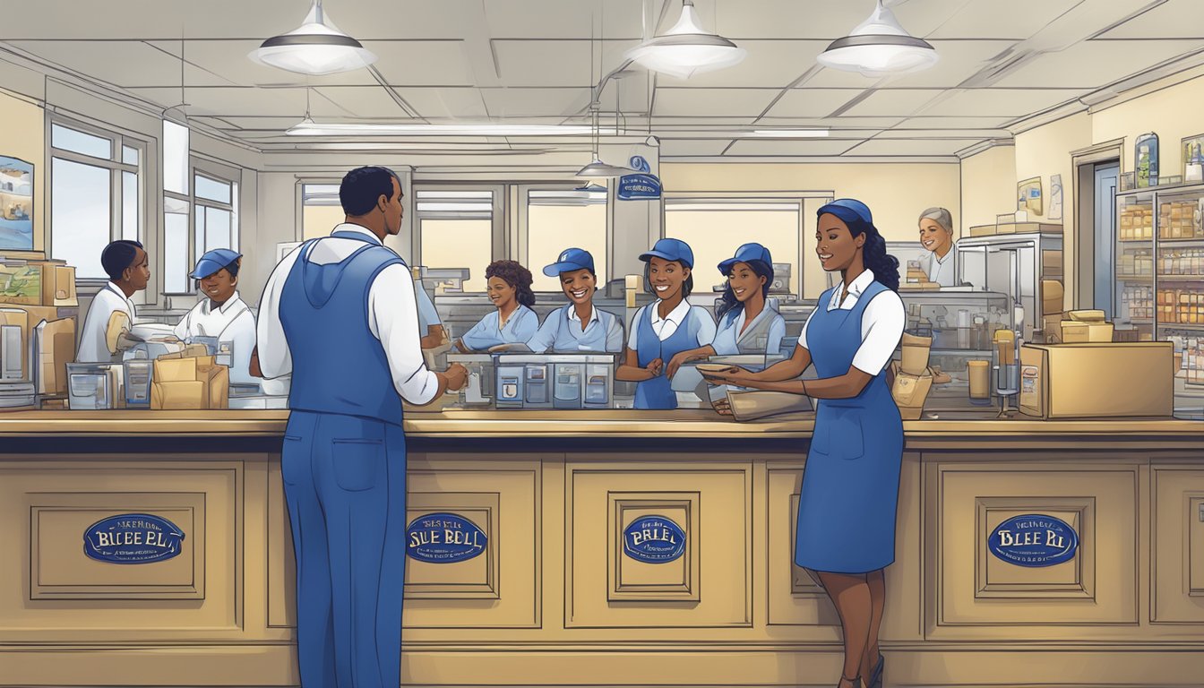 A customer service representative quickly resolves nine queries, showcasing Blue Bell's exceptional service