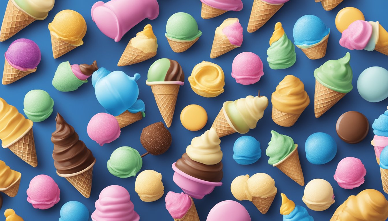 A colorful array of ice cream flavors displayed on a social media poll, with Blue Bell branding and engagement metrics in the background