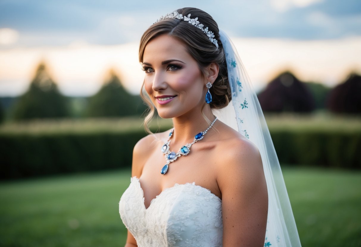 A bride traditionally wears something old, something new, something borrowed, and something blue for good luck on her wedding day