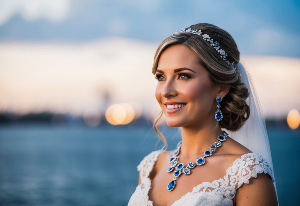 A bride traditionally wears something old, something new, something borrowed, and something blue for good luck on her wedding day