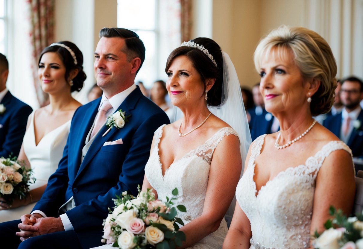 The mother of the bride is seated first, followed by the mother of the groom