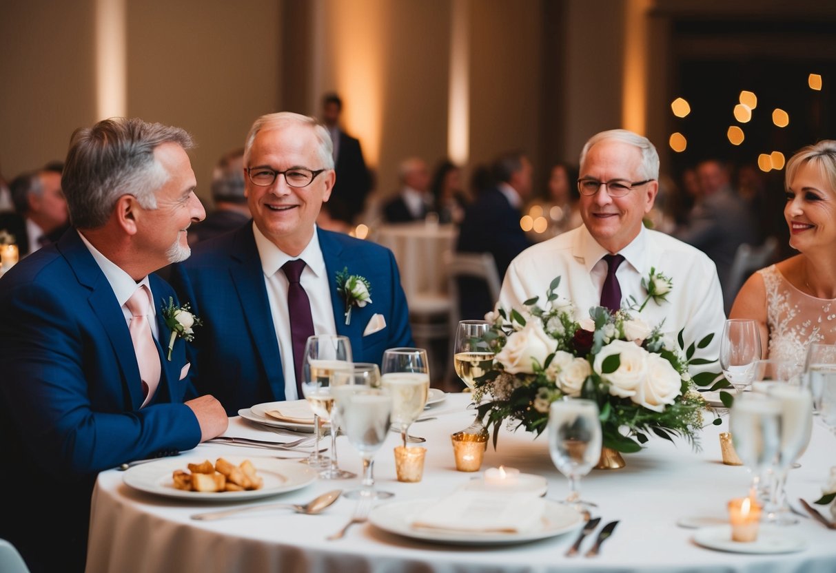 The reception details a table with the parents of the bride